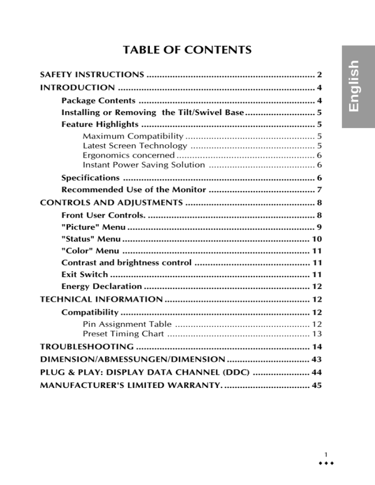 Sony PR711-711T-E User's manual Sony PR711-711T-E User's manual