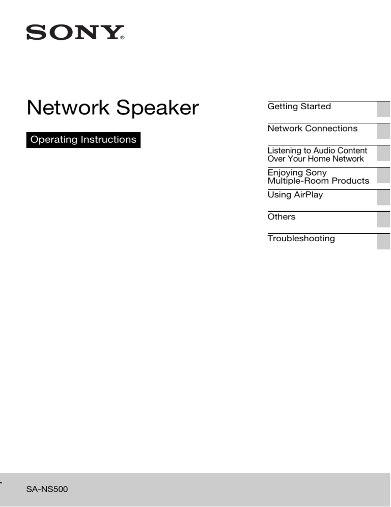Sony SANS500 User manual Sony SANS500 User manual