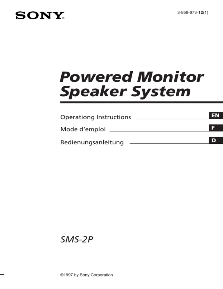 Sony SMS-2P User's manual Sony SMS-2P User's manual