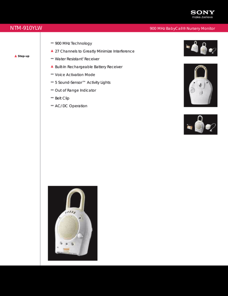 Sony NTM910YLW User's manual Sony NTM910YLW User's manual