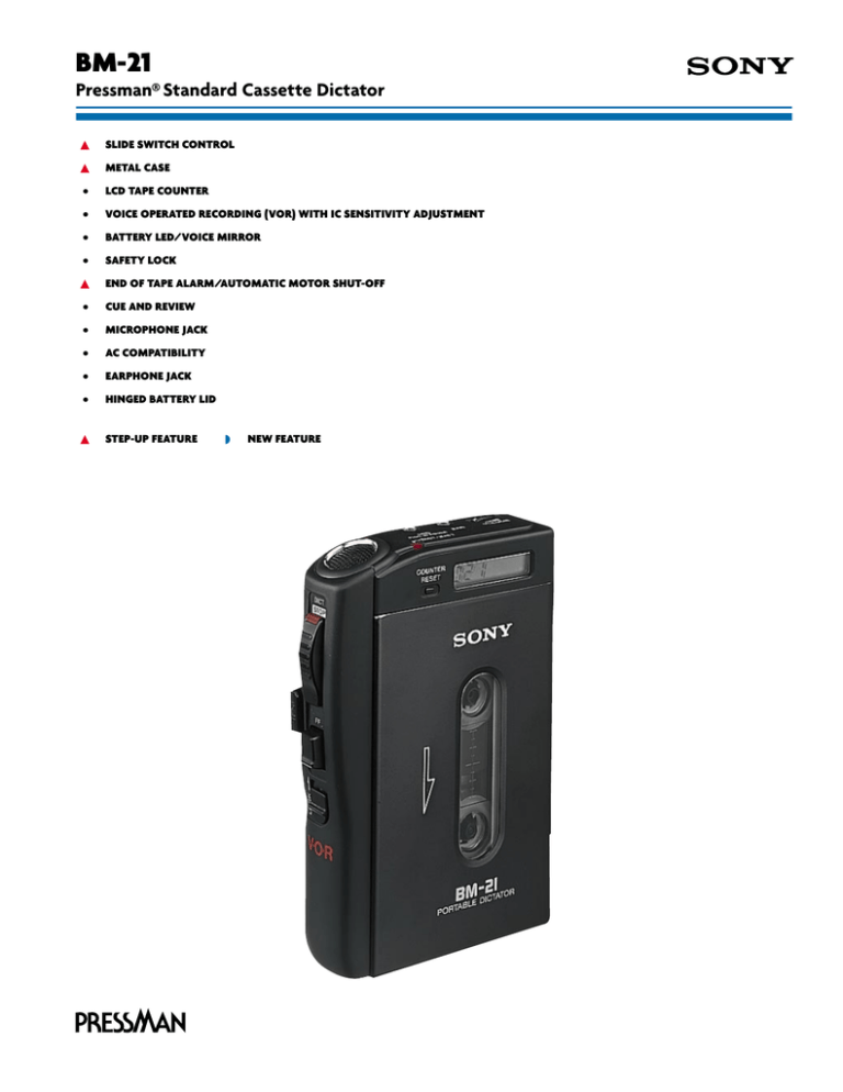 Sony BM-21 User's manual Sony BM-21 User's manual