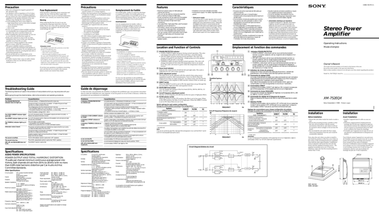 Sony XM-752EQX User's manual Sony XM-752EQX User's manual