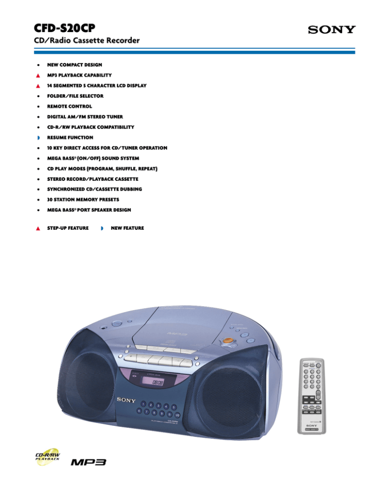 Sony CFD-S20CP User manual Sony CFD-S20CP User manual