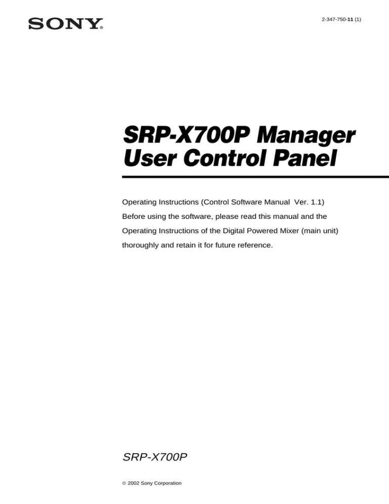 Sony SRP-X700P User's manual Sony SRP-X700P User's manual