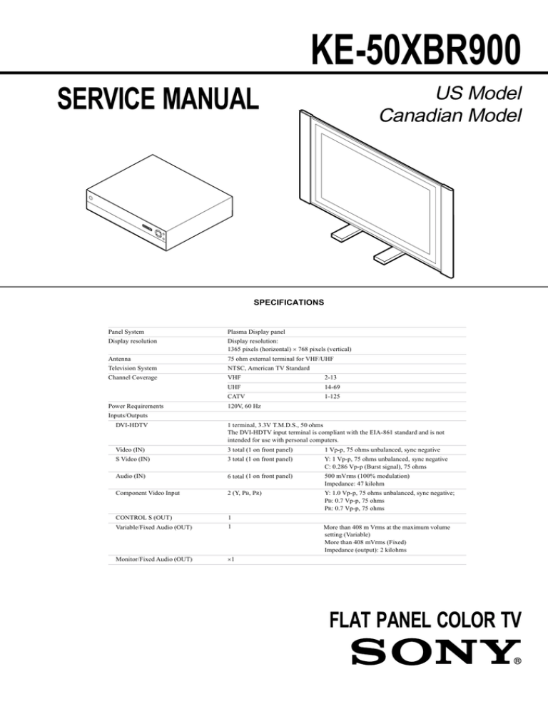Sony KE-50XBR900 User's manual Sony KE-50XBR900 User's manual
