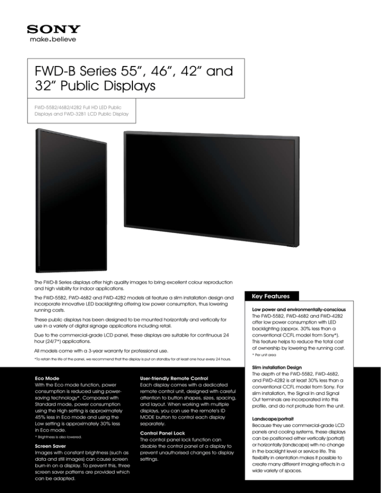Sony Fwd46b2touch User's manual Sony Fwd46b2touch User's manual