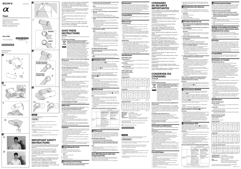 Sony HVL-F20S User manual Sony HVL-F20S User manual