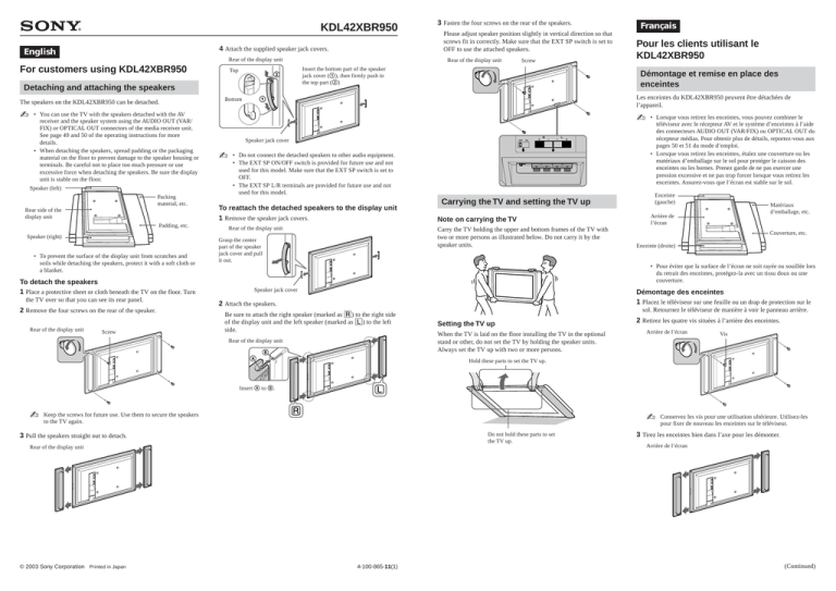 Sony KDL42XBR950, BRAVIA KDL-42XBR950 Owner's manual Sony KDL42XBR950, BRAVIA KDL-42XBR950 Owner's manual