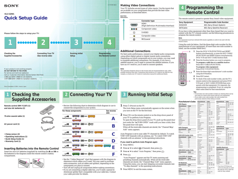Sony KLV-32M1 User manual Sony KLV-32M1 User manual