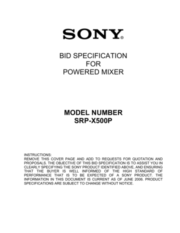 Sony SRP-X500P User's manual Sony SRP-X500P User's manual