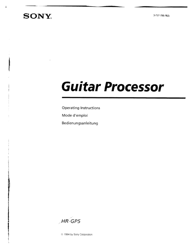 Sony GP5 User's manual Sony GP5 User's manual