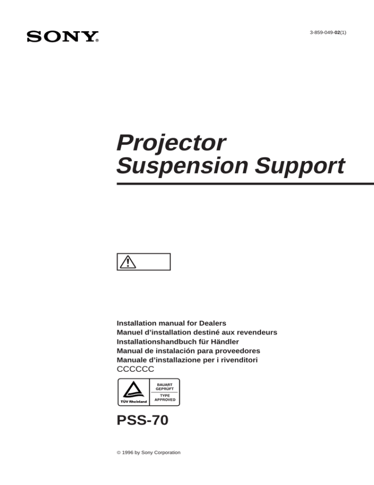 Sony PSS-70 User's manual Sony PSS-70 User's manual