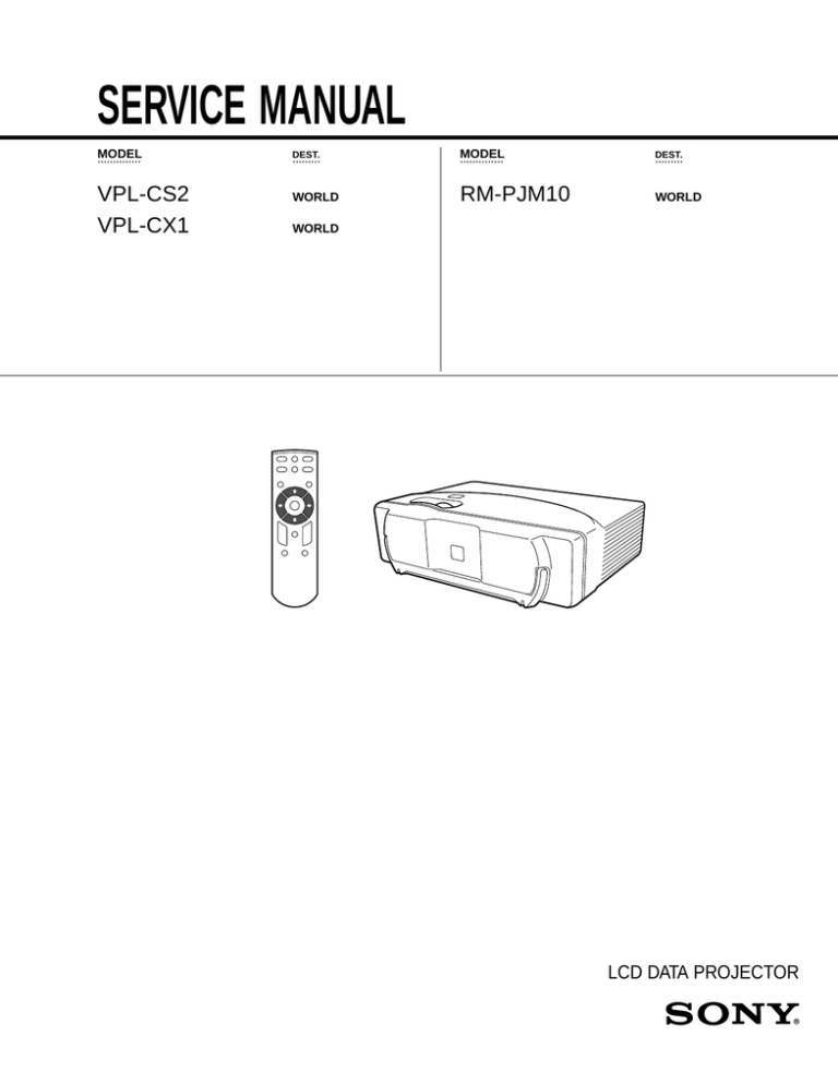 Sony Projector VPL-CX1 User's manual Sony Projector VPL-CX1 User's manual