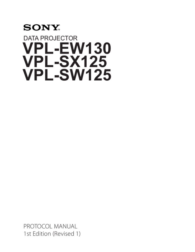 Sony Projector VPL-EW130 User's manual Sony Projector VPL-EW130 User's manual