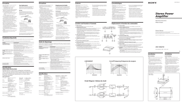 Sony XM-1002HX User's manual Sony XM-1002HX User's manual