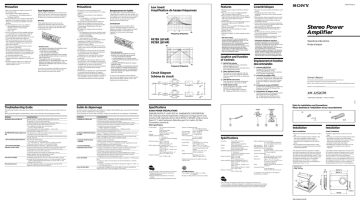 Sony XM-1252GTR User's manual Sony XM-1252GTR User's manual