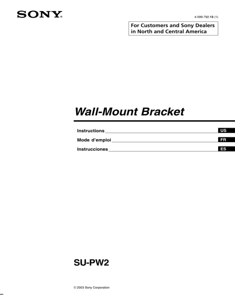 Sony SU-PW2 User's manual Sony SU-PW2 User's manual