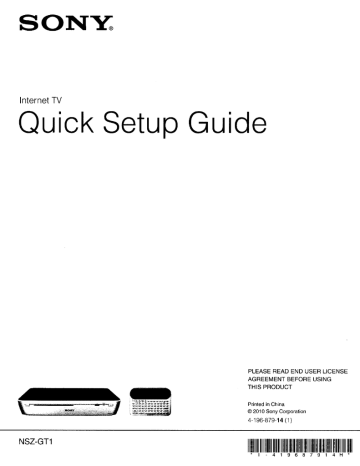 Sony NSZ-GT1 Quick Setup Guide | Manualzz