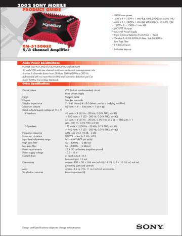 Sony XM-5150GSX User's manual Sony XM-5150GSX User's manual
