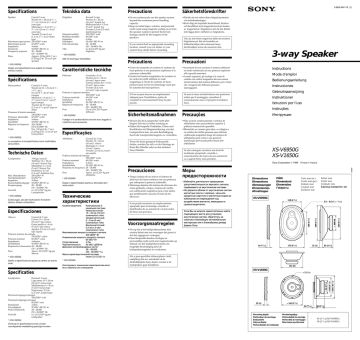Sony XS-V1650G User's manual Sony XS-V1650G User's manual