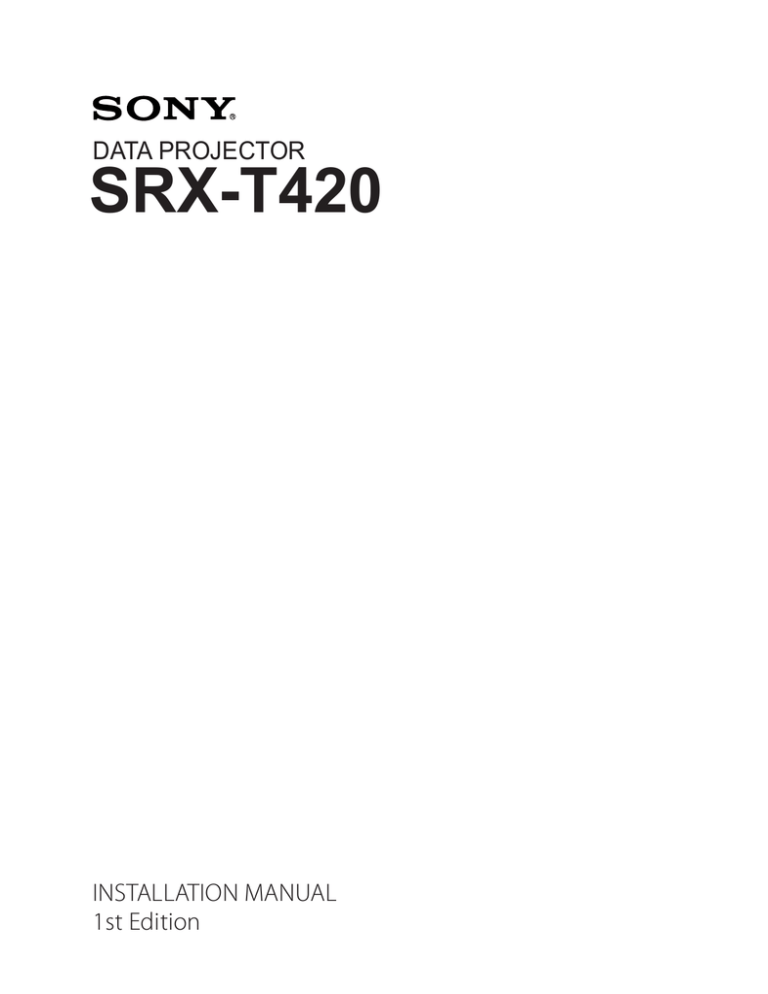 Sony SRX-T420 User's manual Sony SRX-T420 User's manual