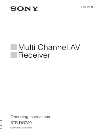 Sony STR-DG720 Operating instructions | Manualzz Sony STR-DG720 Operating instructions | Manualzz