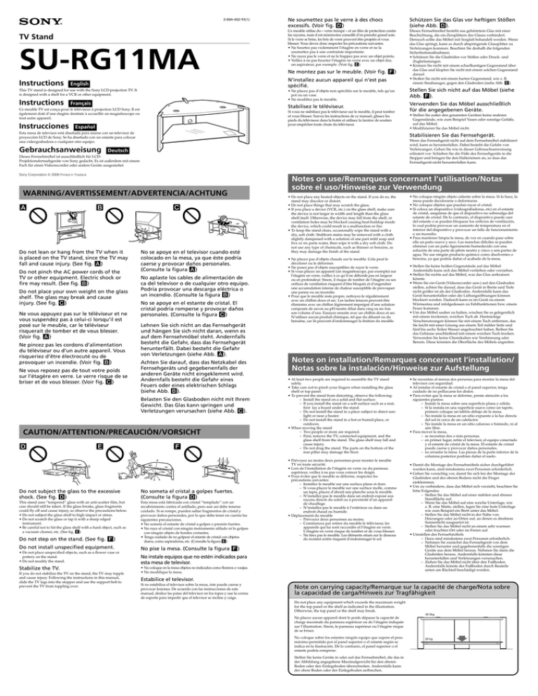 Sony SU-RG11MA User's manual Sony SU-RG11MA User's manual