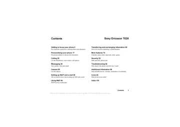 Sony T630 User's manual Sony T630 User's manual
