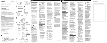 Sony TCM-900DV User's manual Sony TCM-900DV User's manual