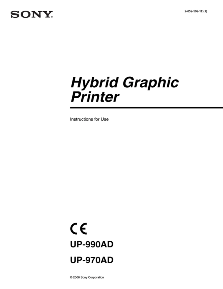 Sony UP-970AD User's manual Sony UP-970AD User's manual