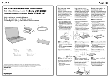 Sony VAIO VGN-SR100 User's manual Sony VAIO VGN-SR100 User's manual