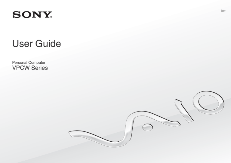 Sony VAIO VPCW User manual Sony VAIO VPCW User manual