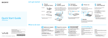 Sony VAIO VPCW2 User's manual Sony VAIO VPCW2 User's manual