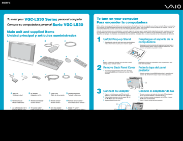 Sony VGC-LS30E Quick start guide Sony VGC-LS30E Quick start guide