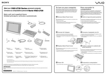 Sony VGC-LT20E Quick guide Sony VGC-LT20E Quick guide
