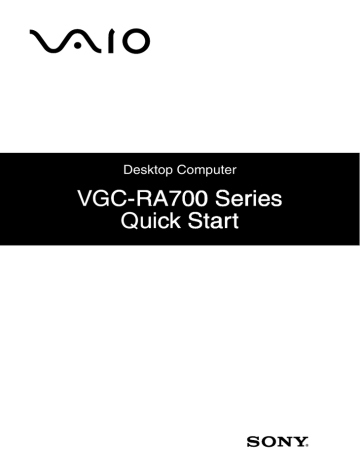 Sony VGC-RA716G Quick Start Manual | Manualzz