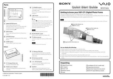 Sony VGF-CP1U Quick Start Manual | Manualzz