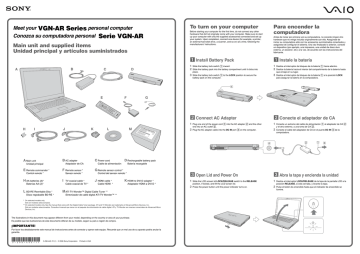 Sony VGN-AR705E/B Quick guide Sony VGN-AR705E/B Quick guide