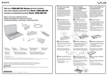 Sony VGN-AW110J/H Quick guide Sony VGN-AW110J/H Quick guide