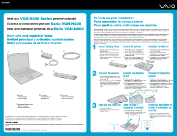 Sony VGN-N220E/B Quick start guide Sony VGN-N220E/B Quick start guide