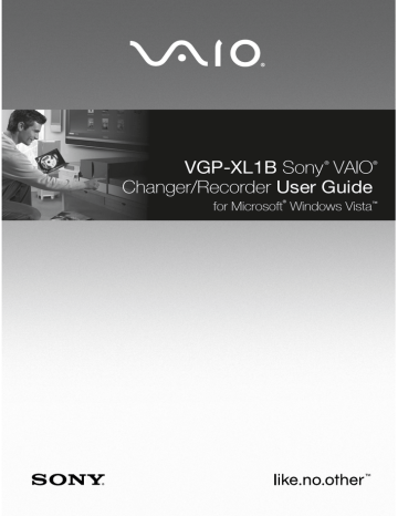 Sony VGP-XL1B User's manual Sony VGP-XL1B User's manual