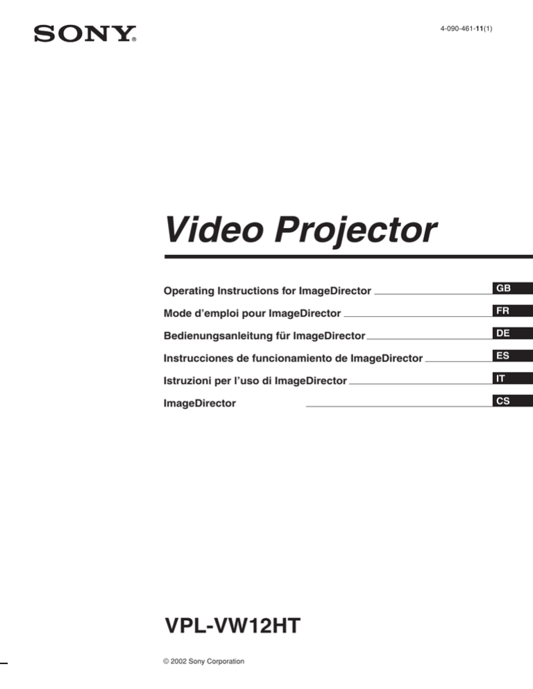 Sony VPL-VW12HT User manual Sony VPL-VW12HT User manual