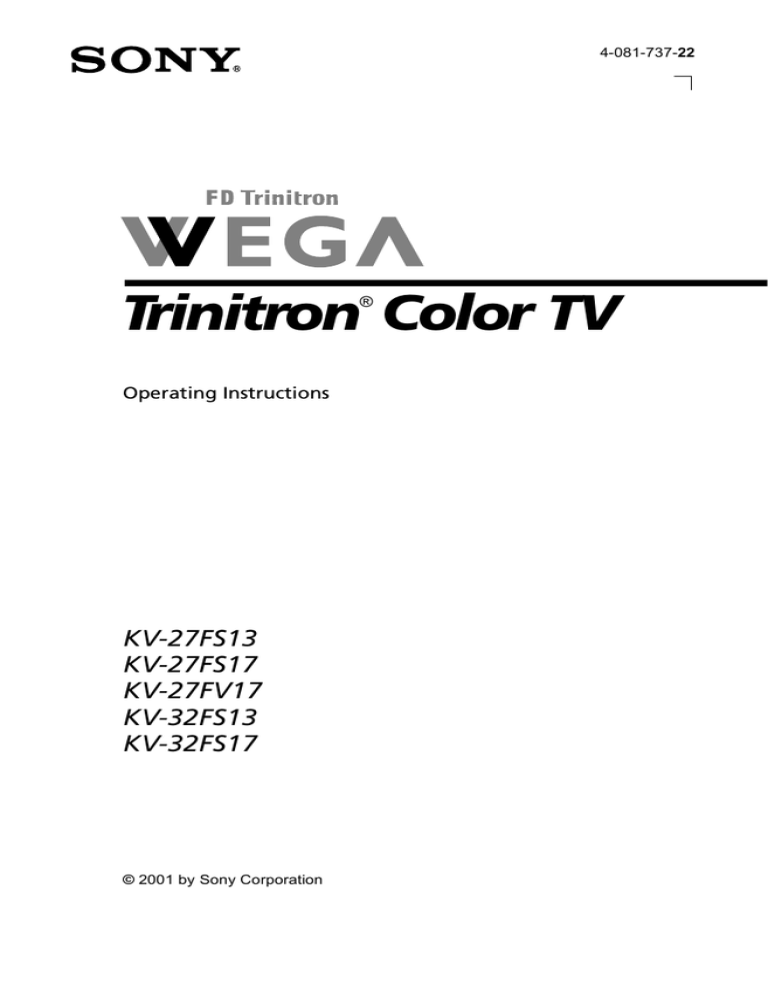 Sony 27FS13 User's manual Sony 27FS13 User's manual