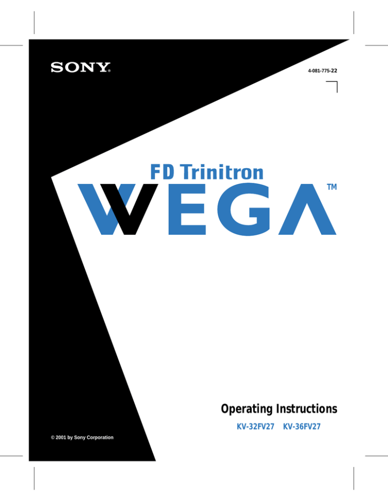 Sony WEGA KV 32FV27, KV-36FV27 - 36 Sony WEGA KV 32FV27, KV-36FV27 - 36