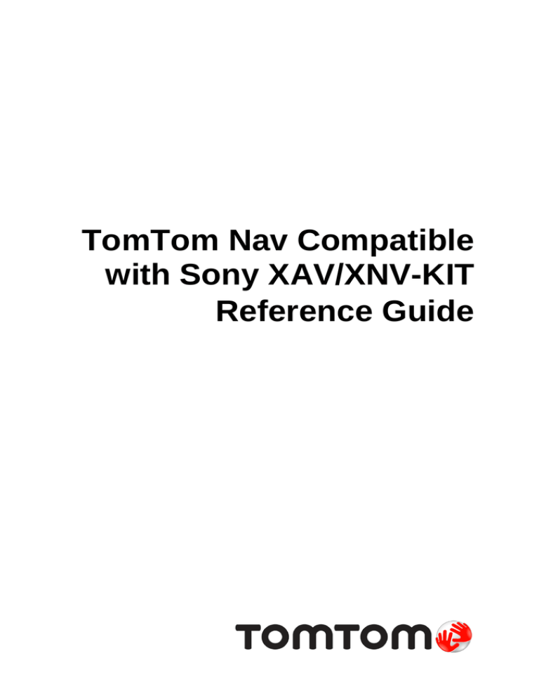 TomTom XA-NV300T, NAV Reference manual TomTom XA-NV300T, NAV Reference manual