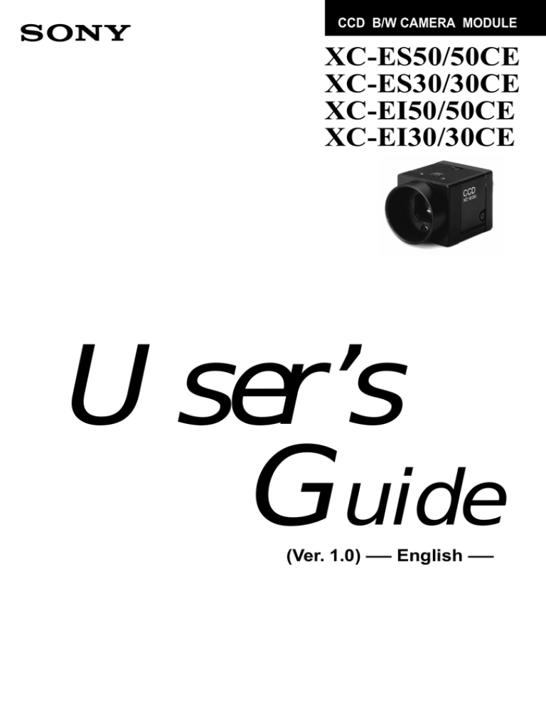 Sony XC-ES50/50CE User's manual Sony XC-ES50/50CE User's manual