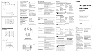 Sony XM-1S Operating instructions Sony XM-1S Operating instructions