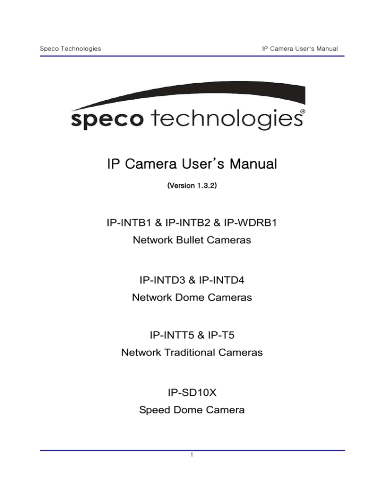 Speco Technologies & IP-WDRB1 User manual Speco Technologies & IP-WDRB1 User manual