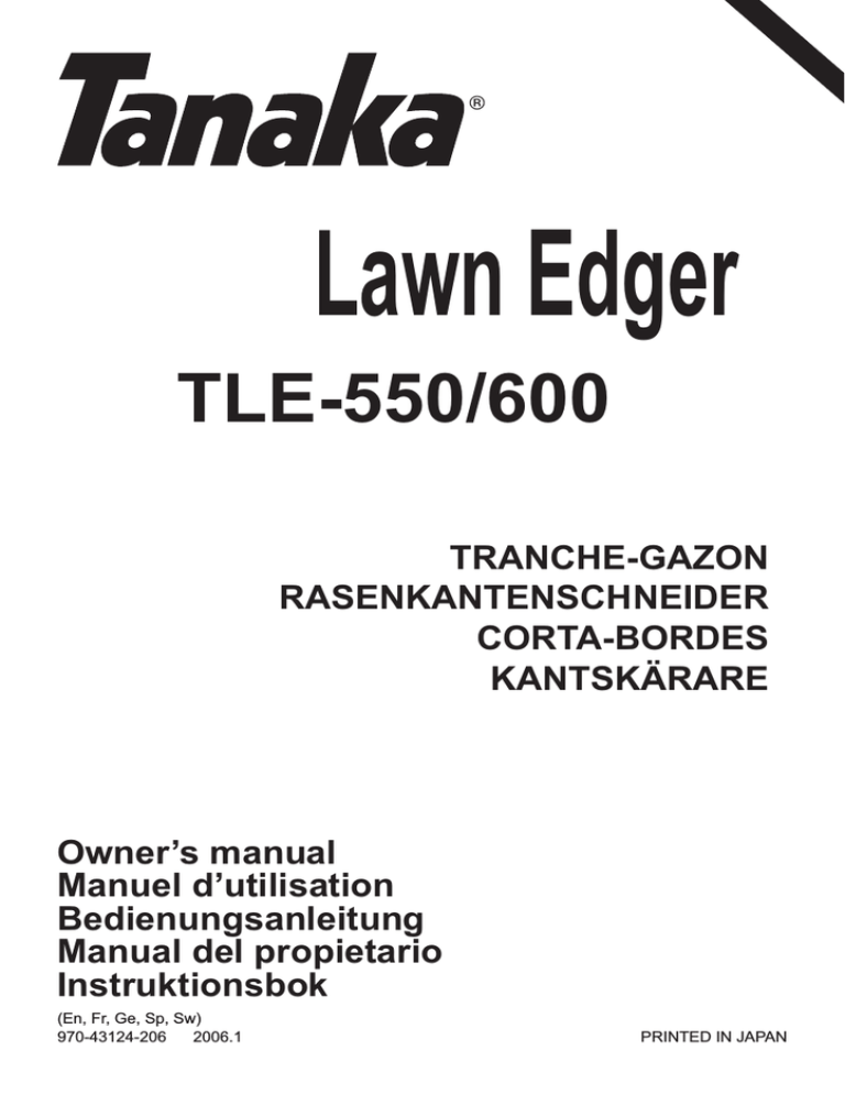 Tanaka TLE-550/600 User manual Tanaka TLE-550/600 User manual