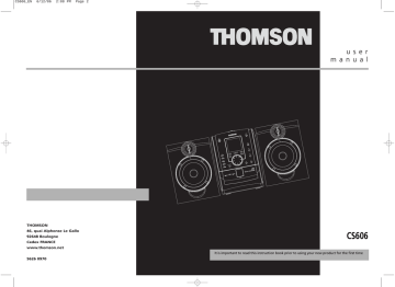 Technicolor - Thomson CS606 User's manual Technicolor - Thomson CS606 User's manual